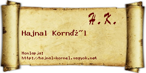 Hajnal Kornél névjegykártya