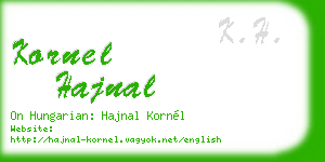 kornel hajnal business card